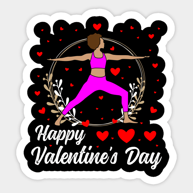 Valentine's Day Yoga Lover Gift Idea For Couples Sticker by TeesbyJohn